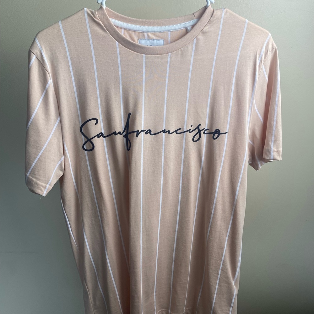 Small Beige and Black Striped Tshirt Men’s